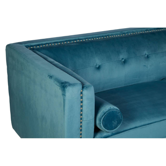 Felisa 3 Seat Teal Blue Velvet Sofa – Vibrant Style & Luxurious Comfort