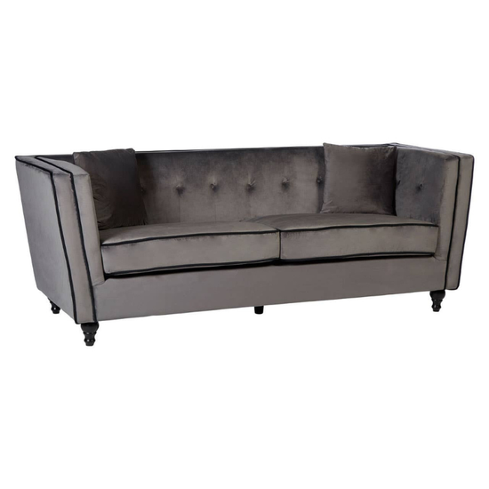 Ferris 3 Seat Grey Velvet Sofa – Modern Luxury & Plush Comfort