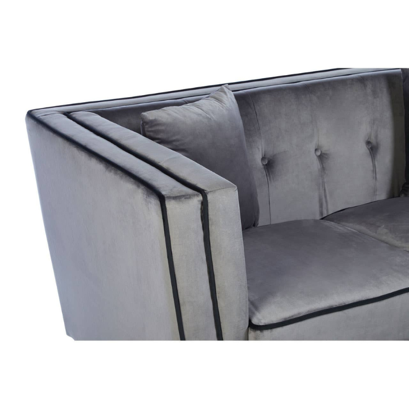 Ferris 3 Seat Grey Velvet Sofa – Modern Luxury & Plush Comfort