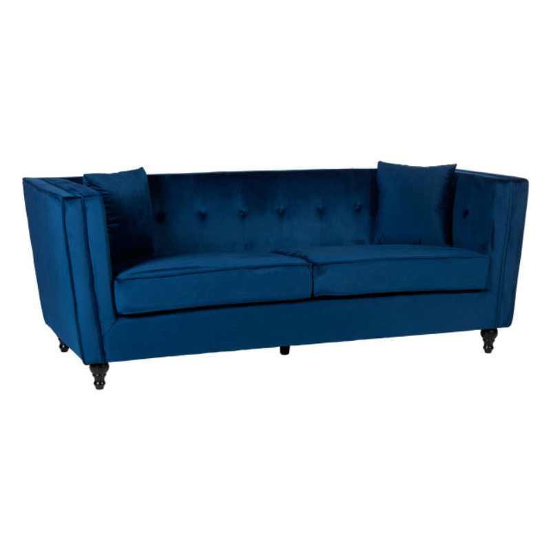 Ferris 3 Seat Navy Blue Velvet Sofa – Sophisticated Style & Luxurious Comfort