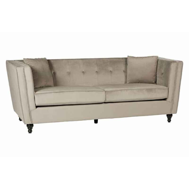 Ferris 3 Seat Mink Velvet Sofa – Contemporary Elegance & Plush Comfort