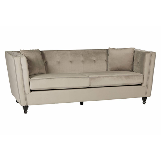 Ferris 3 Seat Mink Velvet Sofa – Contemporary Elegance & Plush Comfort