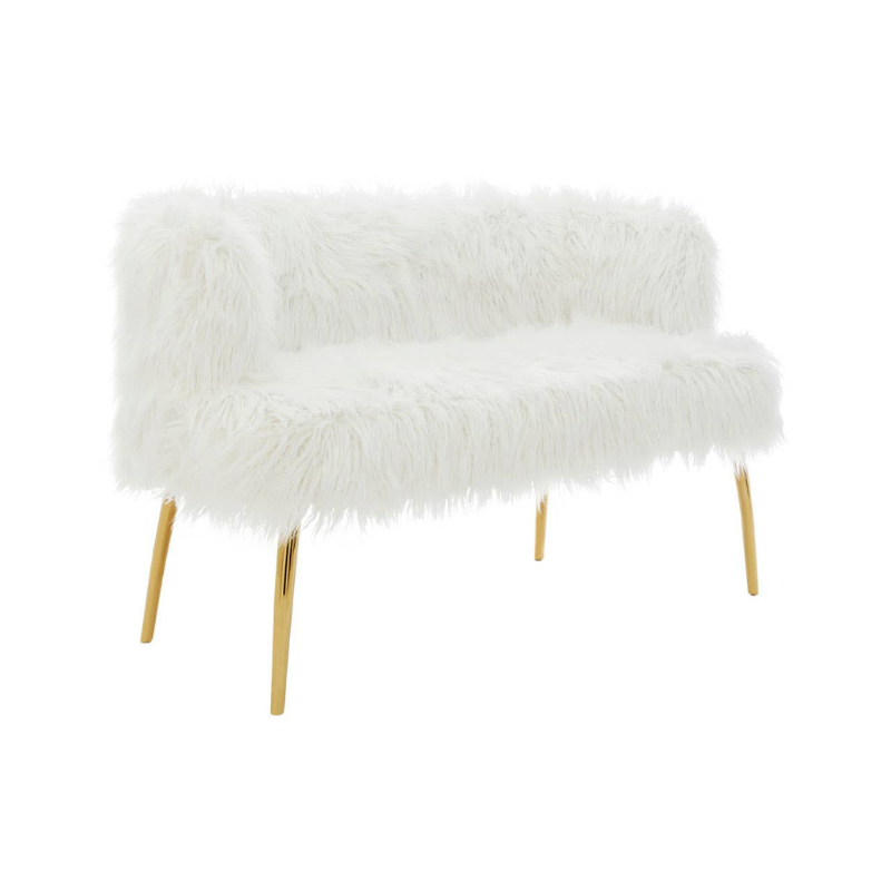 Clarence Fur Effect Sofa with Gold Legs – Glamorous Style & Cozy Comfort