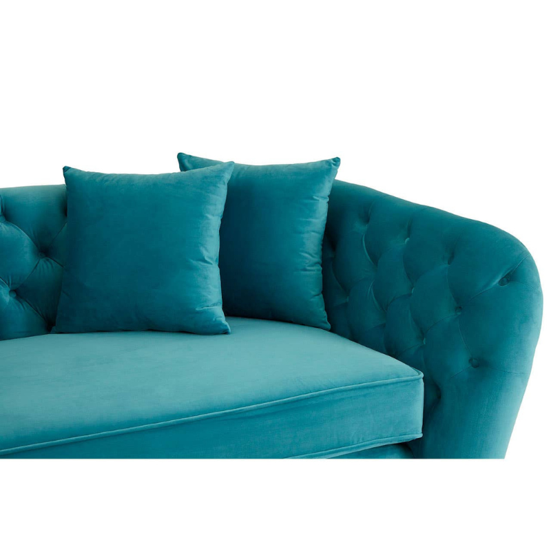 Riva 3 Seat Cyan Velvet Sofa – Bold Elegance & Luxurious Comfort