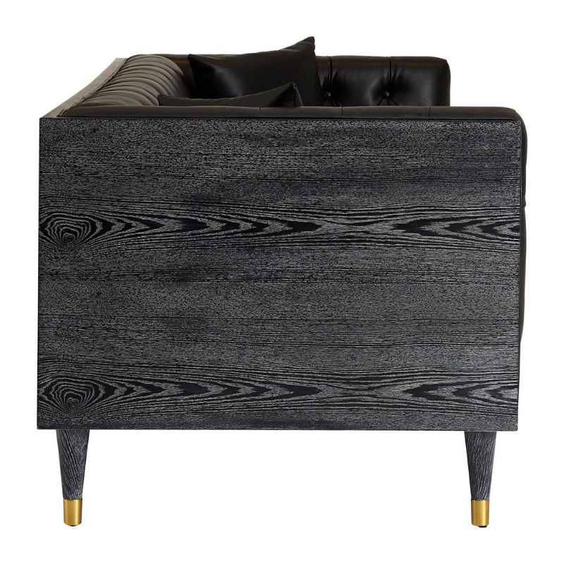 Raven 3 Seat Black Faux Leather Sofa – Sleek Style & Comfortable Seating