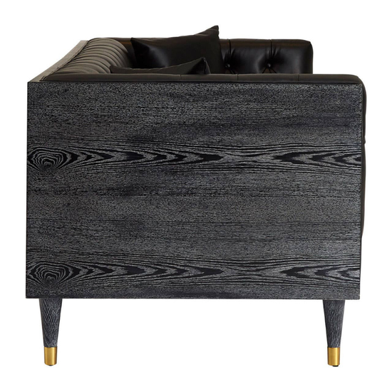 Raven 3 Seat Black Faux Leather Sofa – Sleek Style & Comfortable Seating