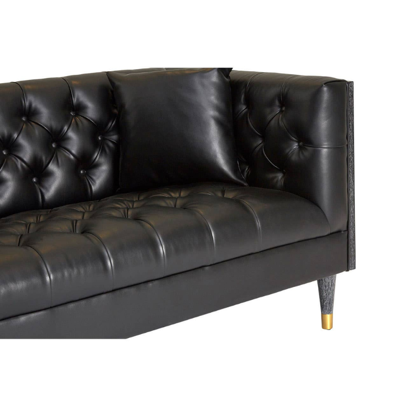 Raven 3 Seat Black Faux Leather Sofa – Sleek Style & Comfortable Seating