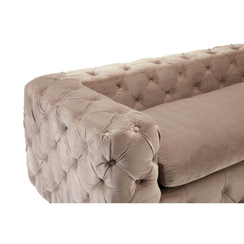 Ophelia 3 Seat Coffee Velvet Sofa – Warm Elegance & Plush Comfort