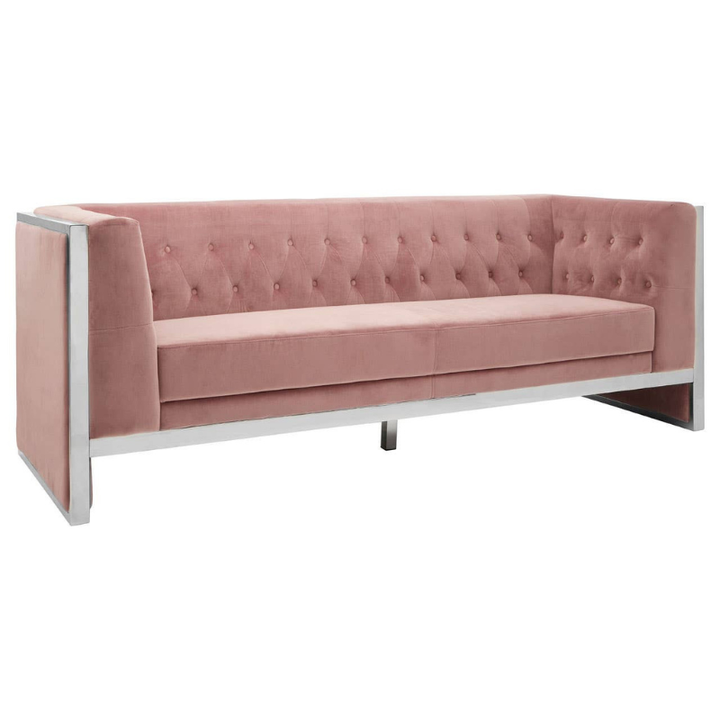 Vogue 3 Seat Pink Velvet Sofa – Chic Glamour & Luxurious Comfort