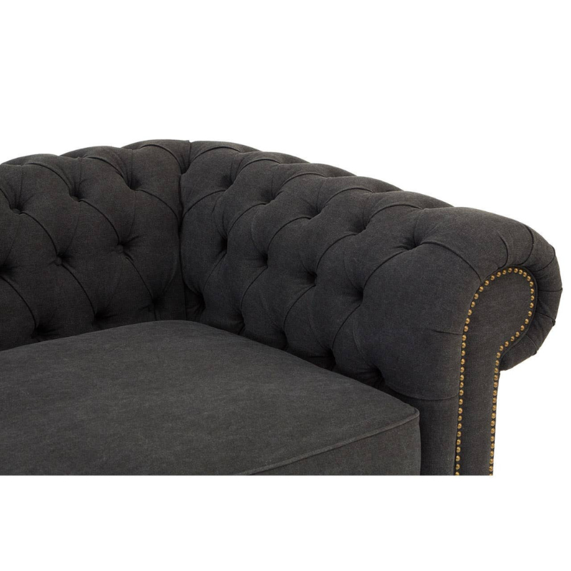 Lincoln 3 Seat Charcoal Fabric Sofa – Modern Comfort in Deep Charcoal