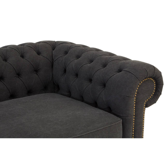 Lincoln 3 Seat Charcoal Fabric Sofa – Modern Comfort in Deep Charcoal