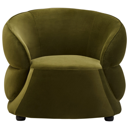 Darla Forest Green Curved Velvet Chair – Luxurious Comfort with Elegant Design