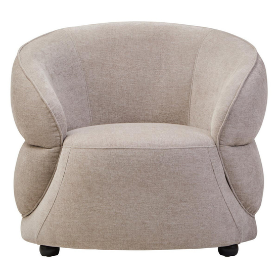 Daphne Taupe Chenille Curved Chair – Soft Texture with Contemporary Comfort