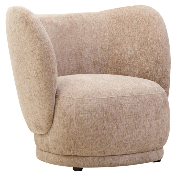 Delray Deep Stone Chenille Curved Chair – Luxe Texture with Modern Curved Comfort