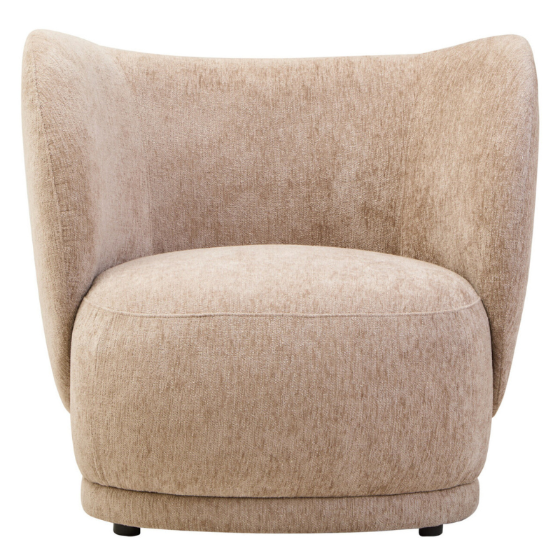 Delray Deep Stone Chenille Curved Chair – Luxe Texture with Modern Curved Comfort