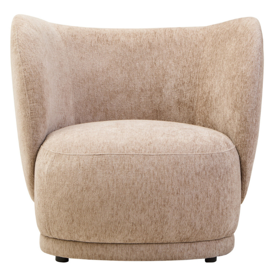 Delray Deep Stone Chenille Curved Chair – Luxe Texture with Modern Curved Comfort