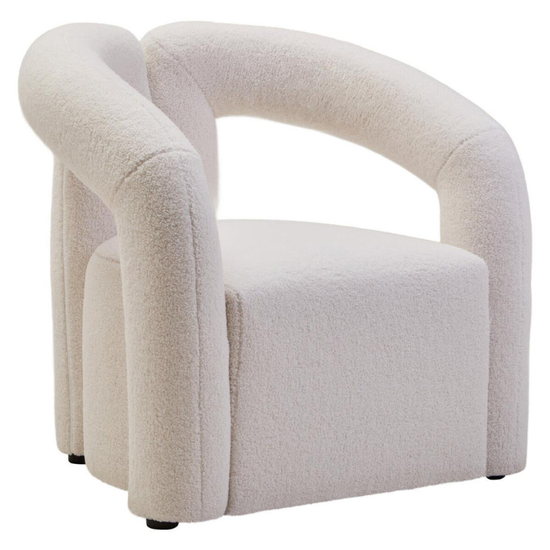 Davina Ivory Bouclé Statement Chair – Modern Sculptural Design with Luxurious Texture