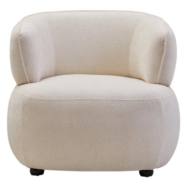 Dasha Ivory Chenille Curved Chair – Soft Elegance with Contemporary Comfort