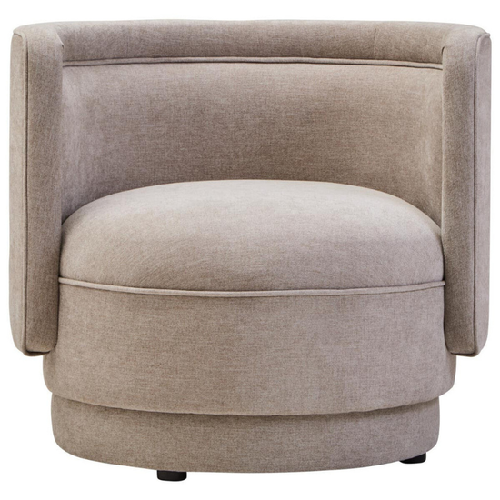 Drake Taupe Chenille Curved Chair – Warm Texture with Contemporary Elegance