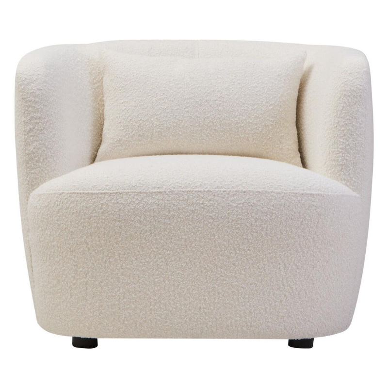 Bruge Textured Cream Curved Chair – Soft Neutrals with Contemporary Curved Comfort