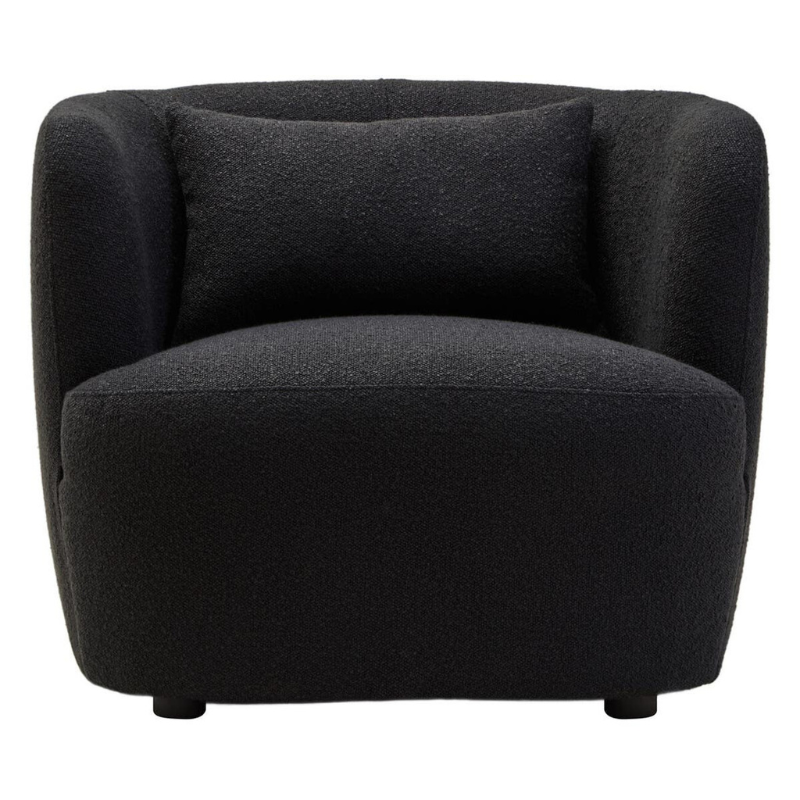 Bruge Textured Black Curved Chair – Bold Elegance with Modern Curved Comfort