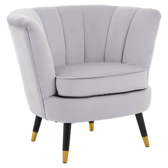 Loretta Grey Velvet Shell Accent Chair – Elegant Curves with Luxurious Comfort