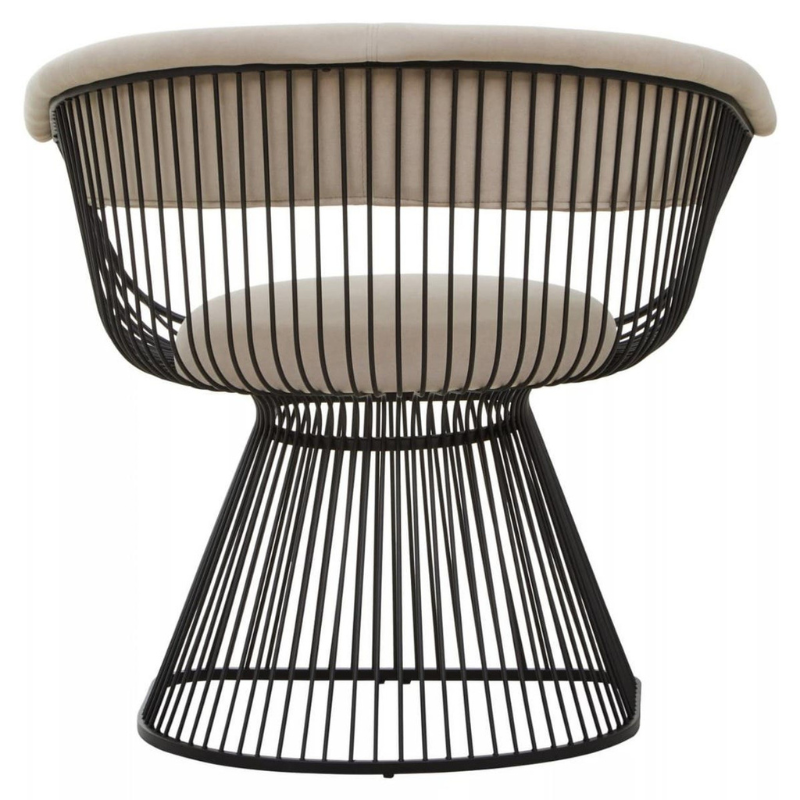 Vogue Mink Velvet and Black Frame Chair – Modern Luxury with Sleek Contrast