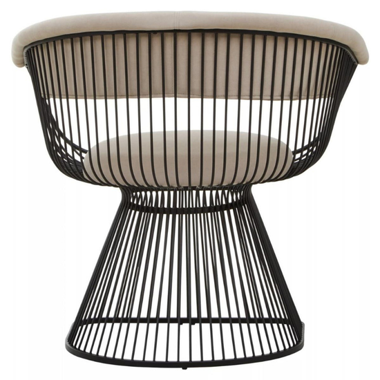 Vogue Mink Velvet and Black Frame Chair – Modern Luxury with Sleek Contrast