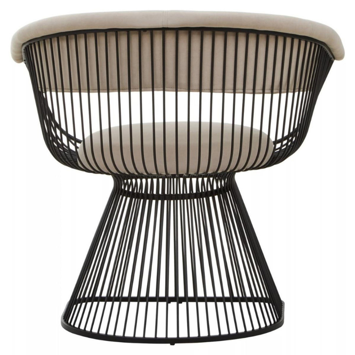 Vogue Mink Velvet and Black Frame Chair – Modern Luxury with Sleek Contrast