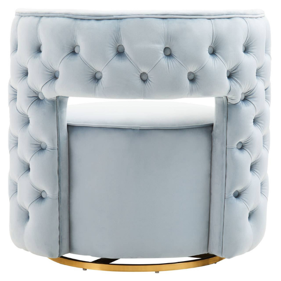 Yasmeen Blue Velvet Swivel Chair – Modern Luxe with 360° Comfort