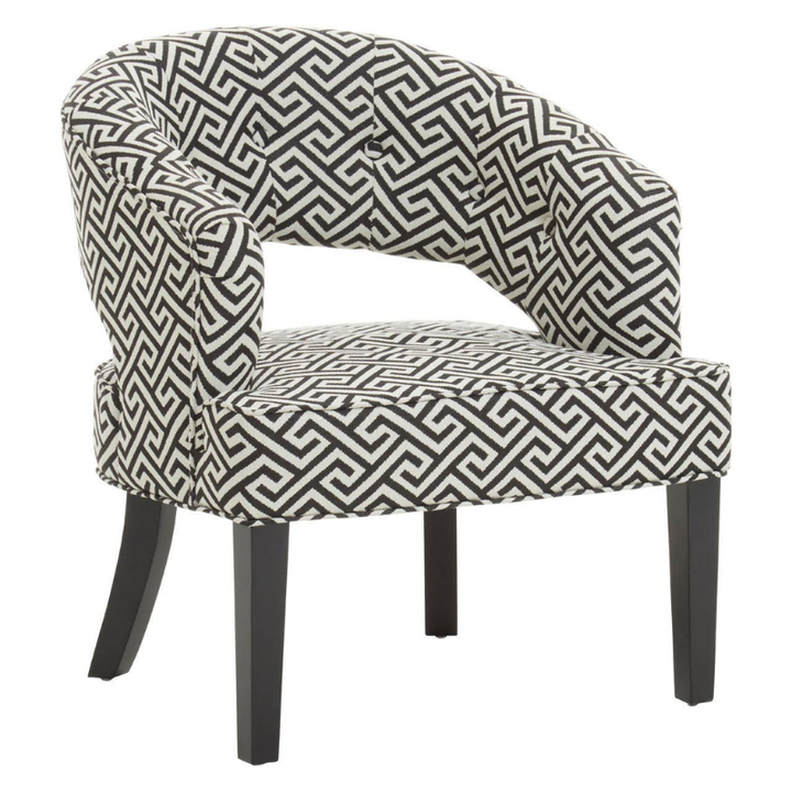 Regents Park Greek Key Design Cutout Lounge Chair – Timeless Elegance with Architectural Detailing