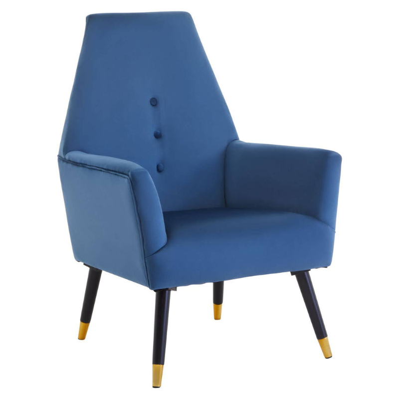 Loretta Midnight Blue Velvet Button Detail Chair – Rich Elegance with Classic Styling