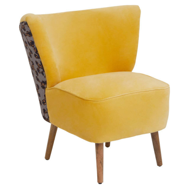 Cefena Yellow Print Chair – Vibrant Style with Modern Artistic Flair