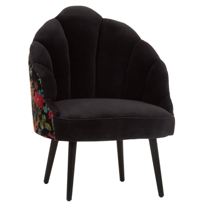 Cefena Peacock Design Scalloped Chair – Artistic Elegance with Statement Silhouette