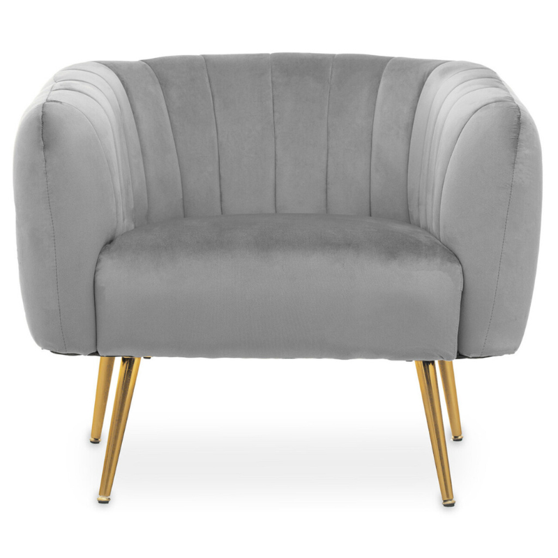 Larissa Grey Velvet Chair – Modern Elegance with Luxurious Comfort