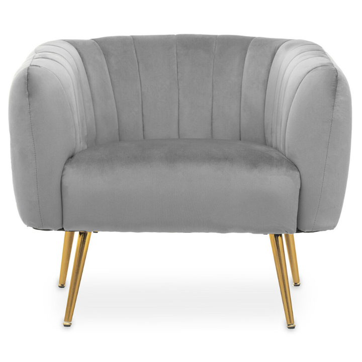 Larissa Grey Velvet Chair – Modern Elegance with Luxurious Comfort