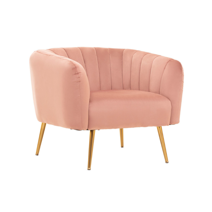 Larissa Pink Velvet Chair – Soft Elegance with Contemporary Style