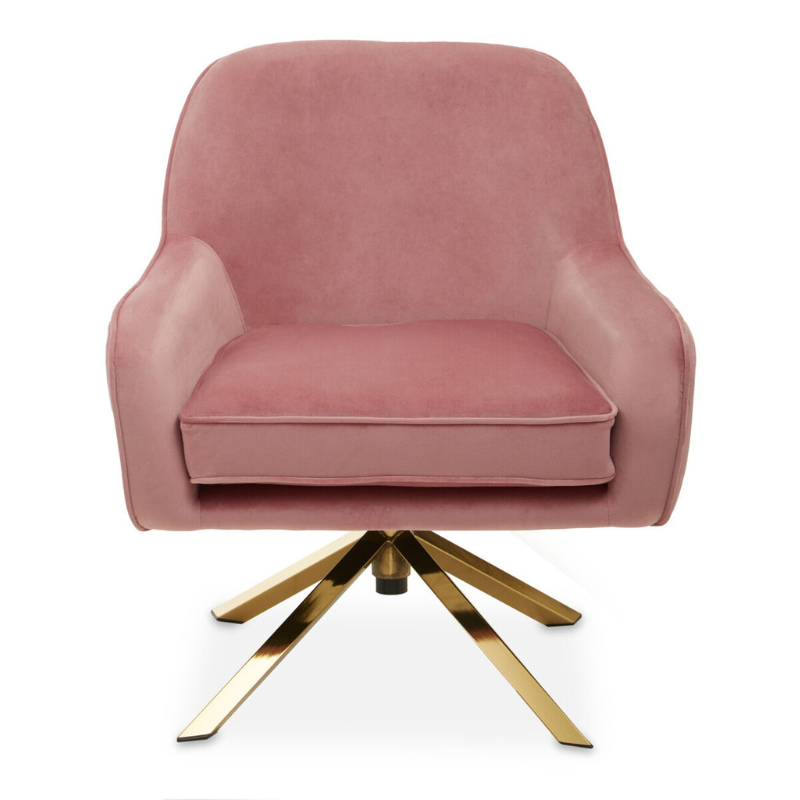 Avery Pink Velvet Chair – Soft Glamour with Modern Comfort