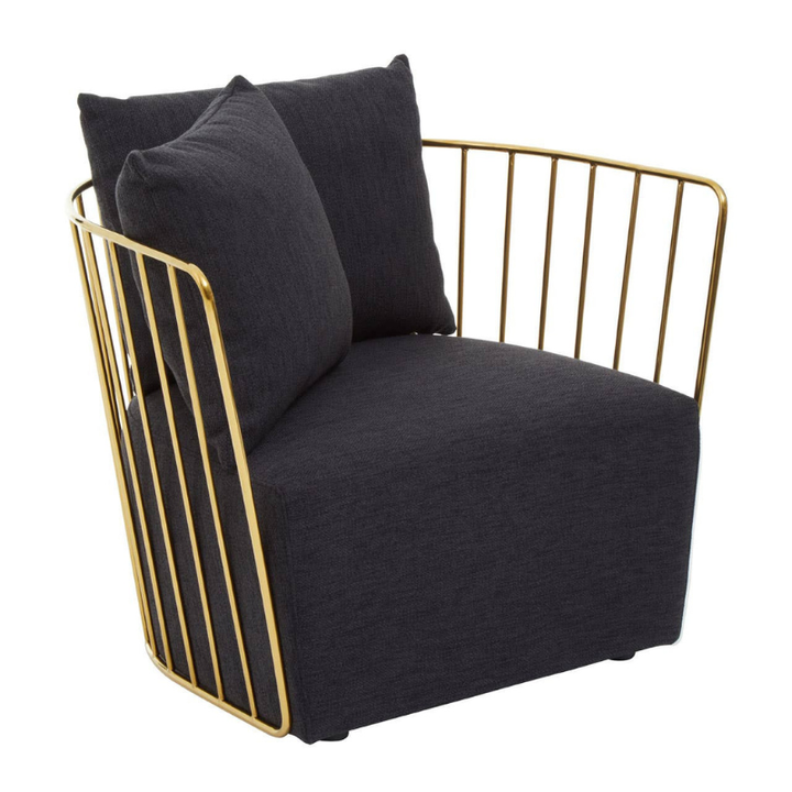 Azalea Black Fabric and Metal Chair – Sleek, Modern Comfort for Contemporary Spaces