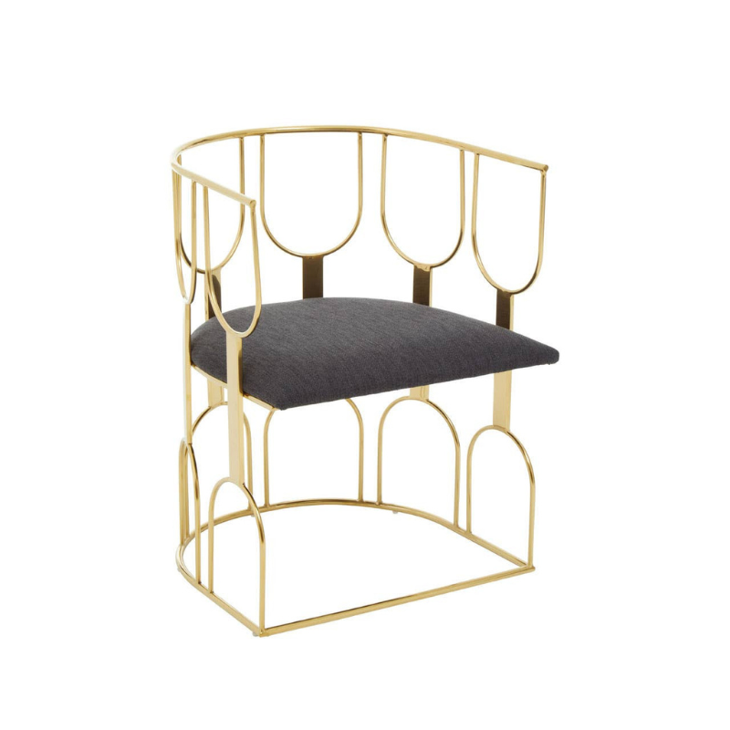 Azalea Black Dining Chair with Gold Frame – Chic, Modern Luxury for Contemporary Dining