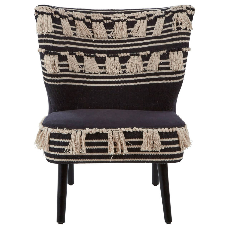 Cefena Black Moroccan Chair – Bold Design with Comfortable Seating