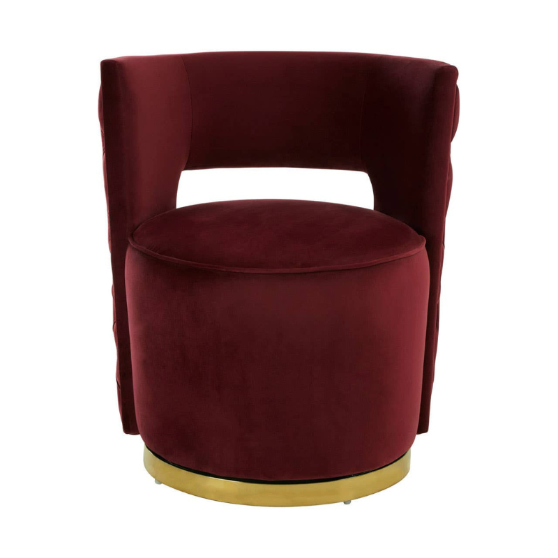 Bola Wine Velvet Chair – Elegant Design with Luxurious Comfort