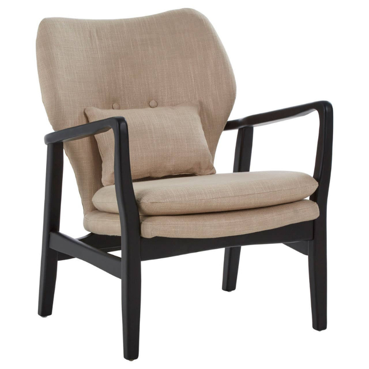 Stockholm Beige Chair with Black Wooden Frame – Modern Comfort with Scandinavian Style