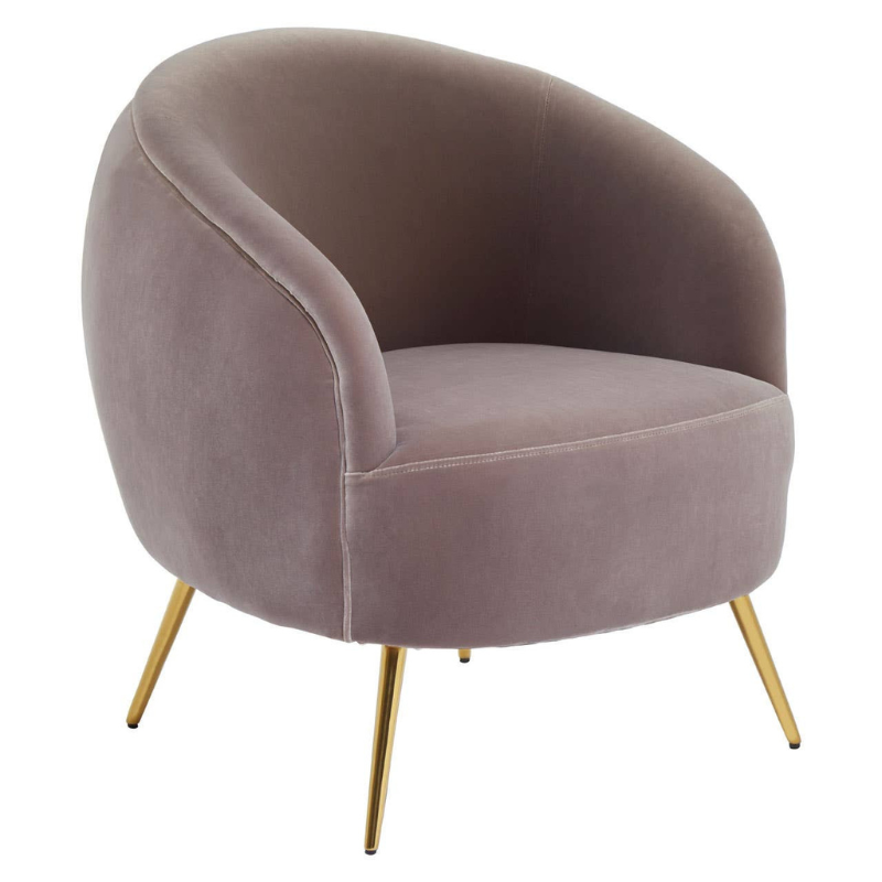 Manhattan Mink Velvet Armchair – Modern Luxury with Plush Comfort