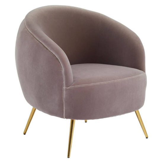 Manhattan Mink Velvet Armchair – Modern Luxury with Plush Comfort