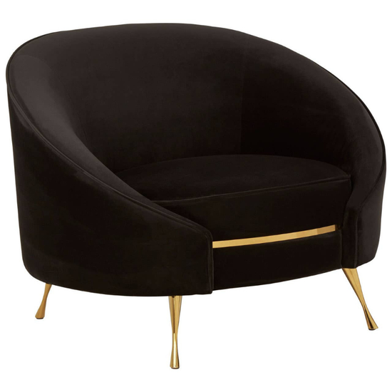 Manhattan Black Velvet Armchair – Modern Luxury with Plush Comfort