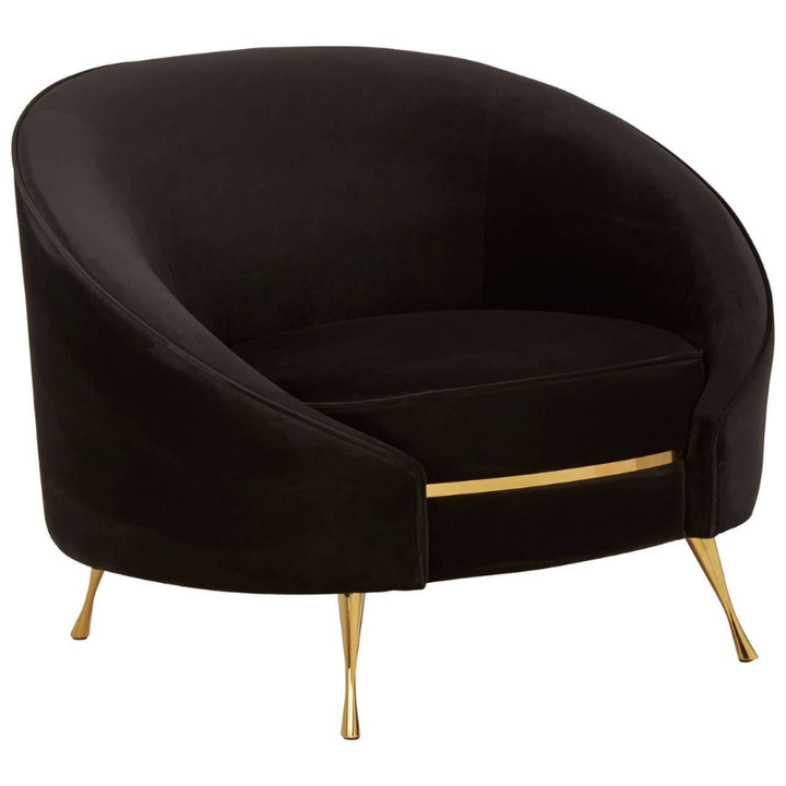Manhattan Black Velvet Armchair – Modern Luxury with Plush Comfort