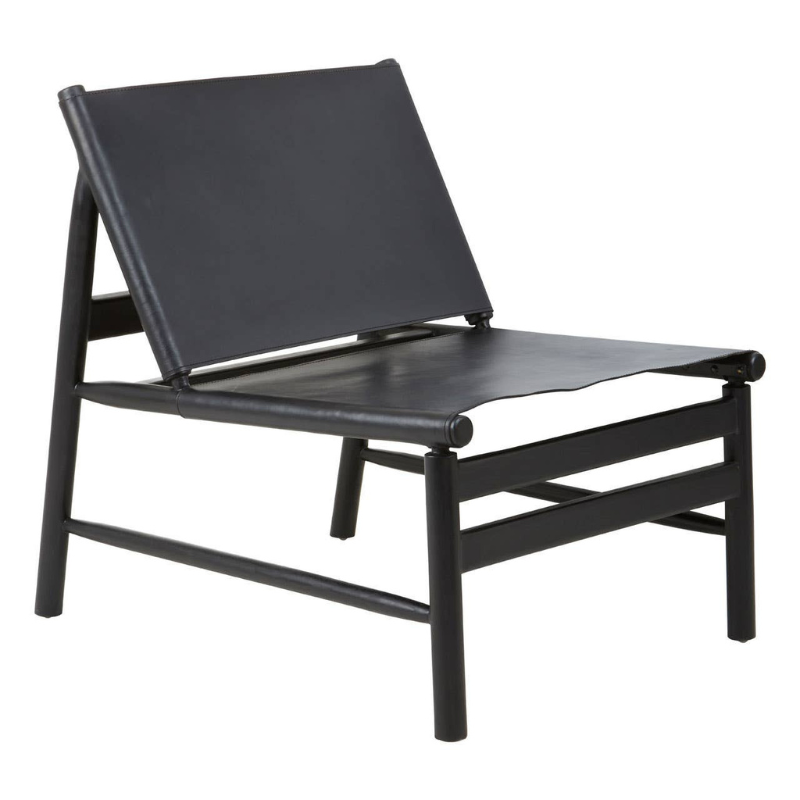 Kendari Chair with Black Leather – Sleek Design with Comfortable Seating