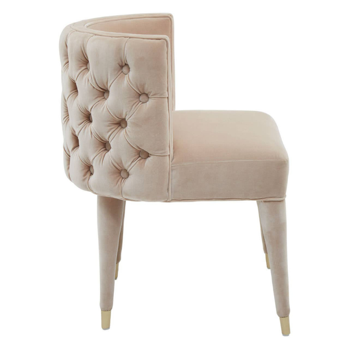 Villi Beige Tufted Backrest Chair – Classic Elegance with Plush, Comfortable Support