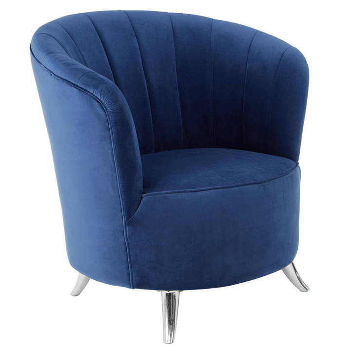 Maci Blue Tub Chair – Stylish Modern Accent with Plush, Curved Comfort